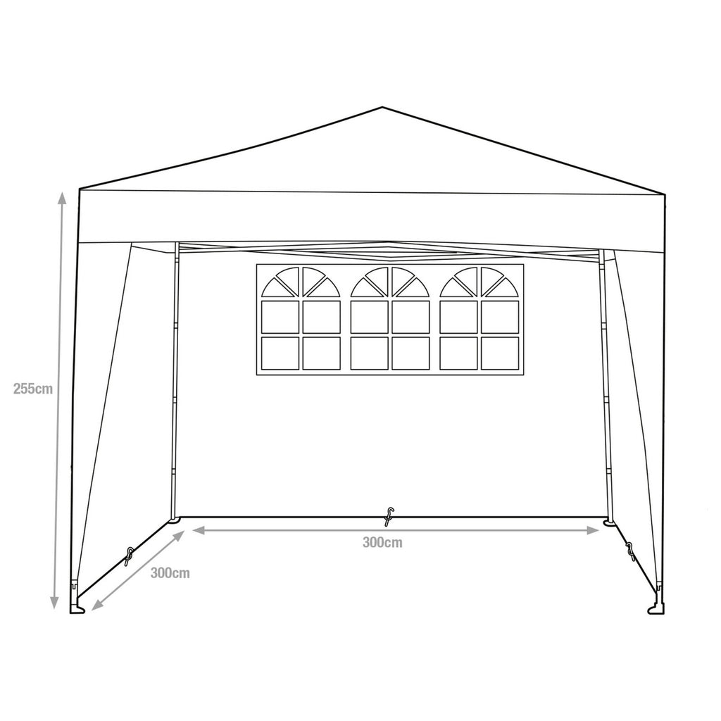 Home 3m x 3m Pop Up Garden Gazebo | Outdoor Canopy Tent for Parties and Events