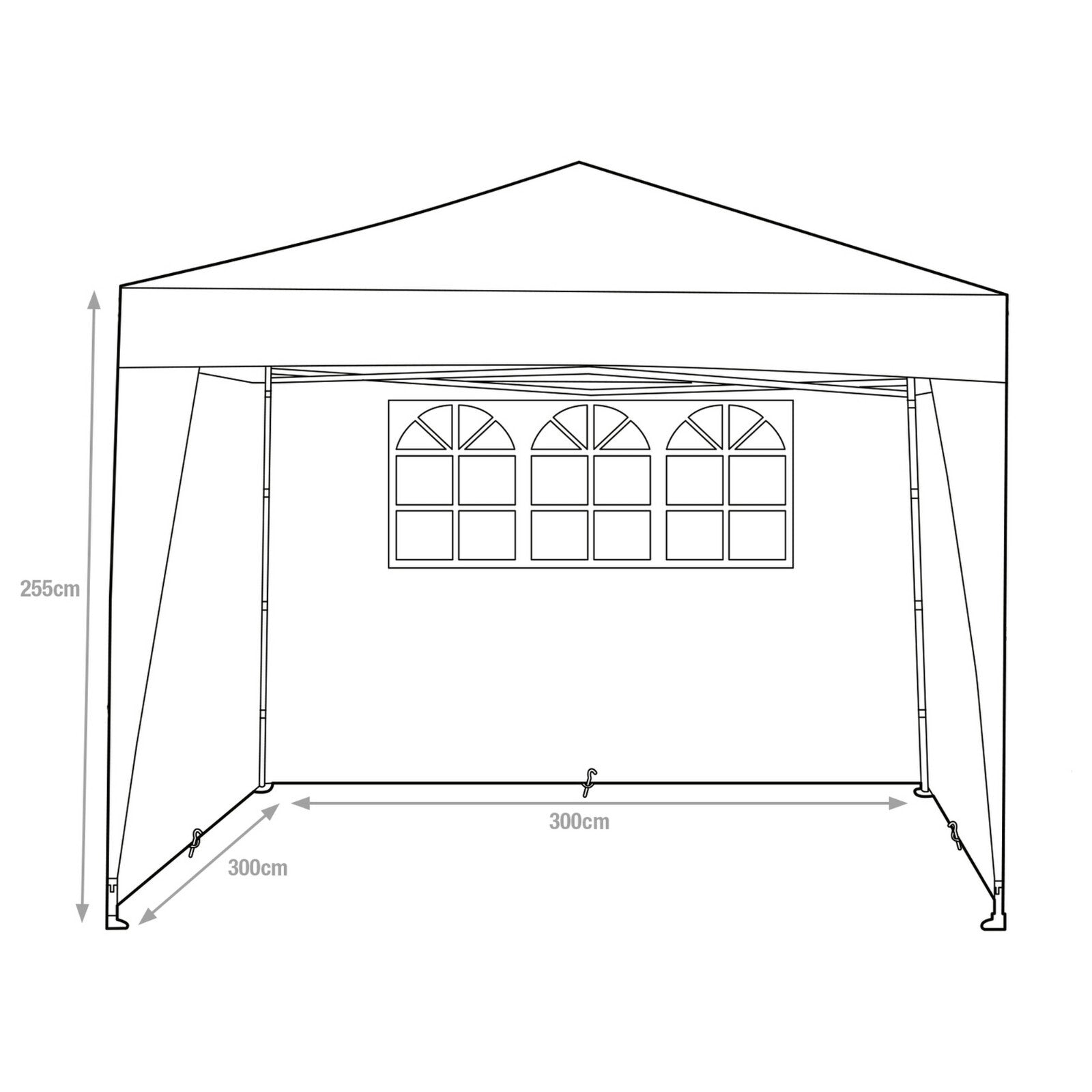 Home 3m x 3m Pop Up Garden Gazebo | Outdoor Canopy Tent for Parties and Events