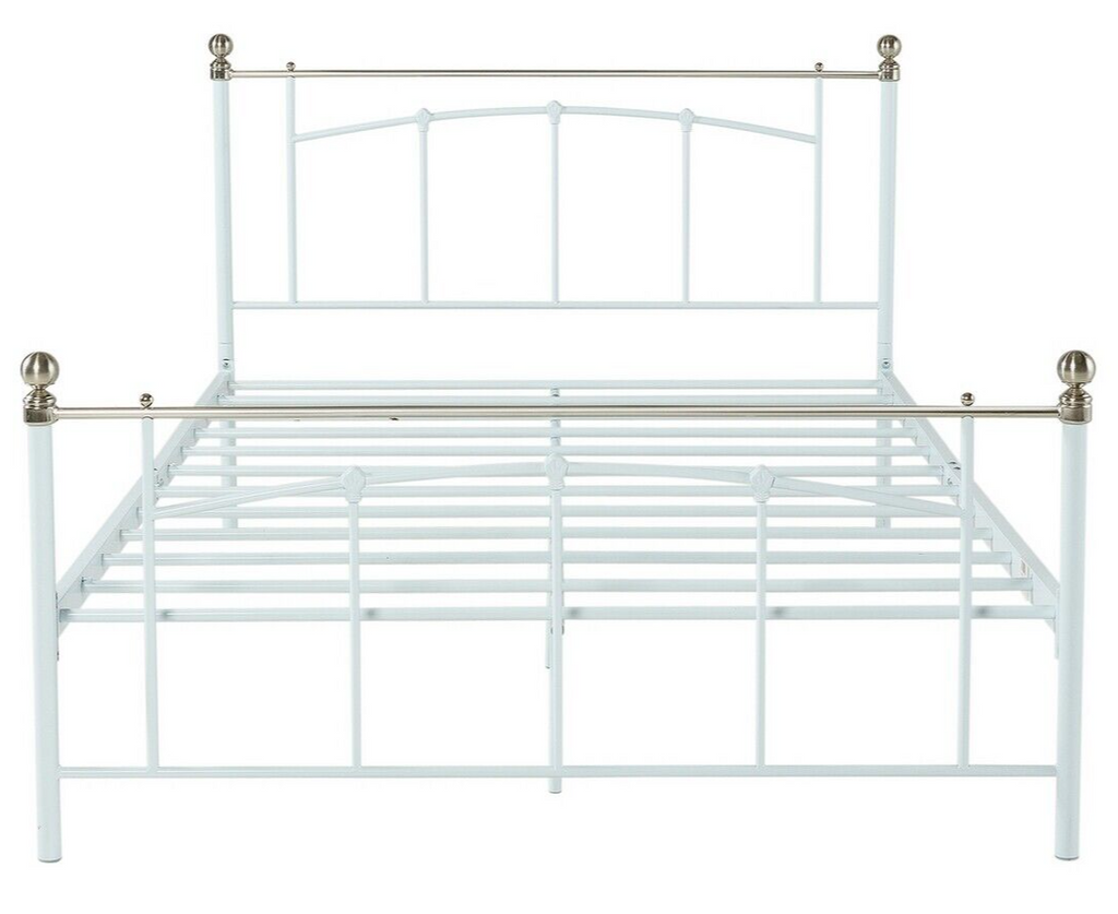 Yani Small Double Metal Bed Frame - White | Classic  Underbed Storge