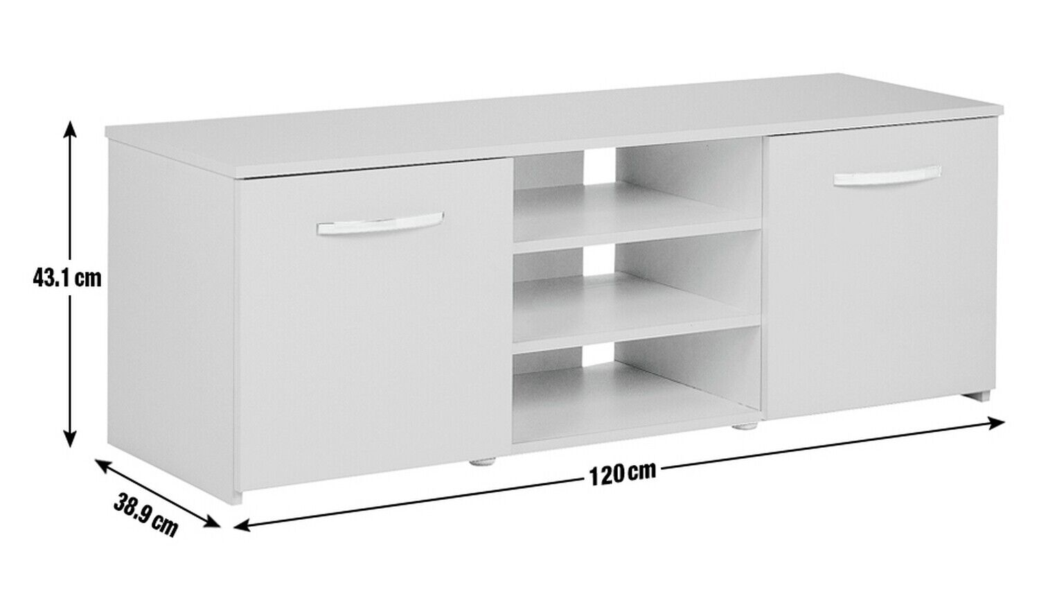 Hayward 2 Door Small TV Unit - Grey Gloss