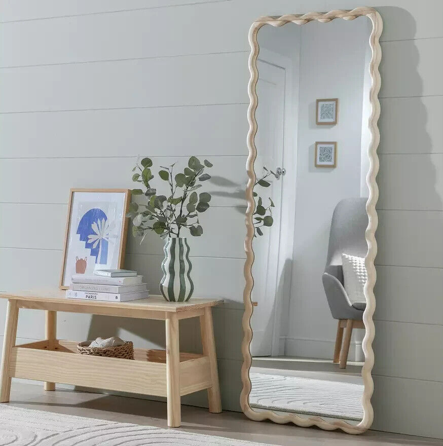 Habitat Full length Wavy Wall Mirror - Wood - 150x55cm