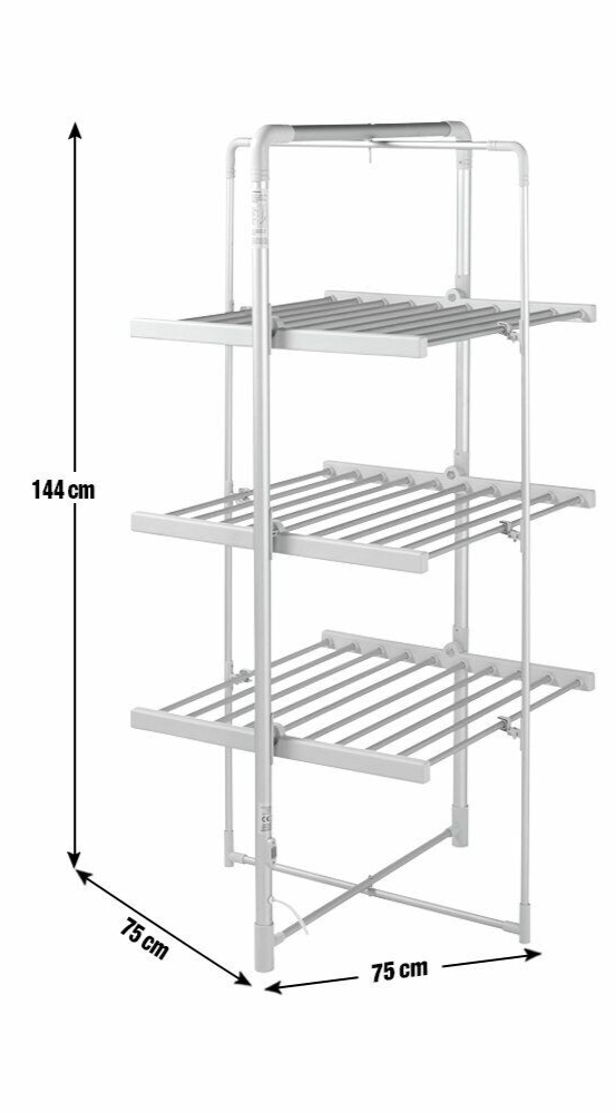 3 Tier Heated Clothes Horse Airer Foldable Electric Dryer Clotheshorse NO COVER
