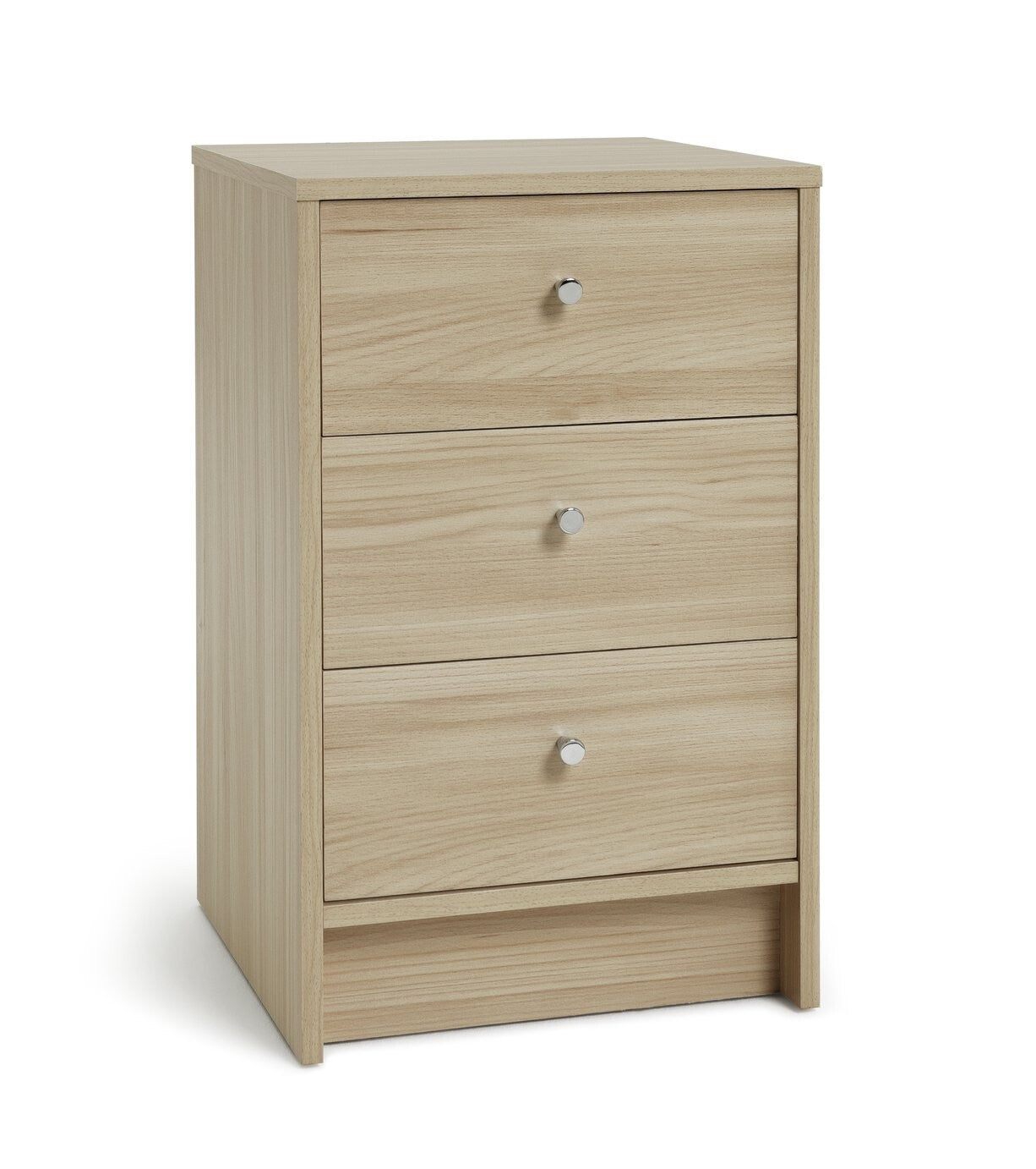 Malibu 3 Drawer Bedside Cabinet - Beech Effect