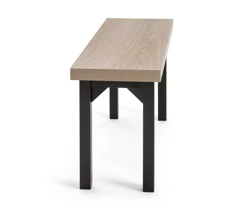 Habitat Zayn Wood Effect Dining Table & 2 Natural Benches