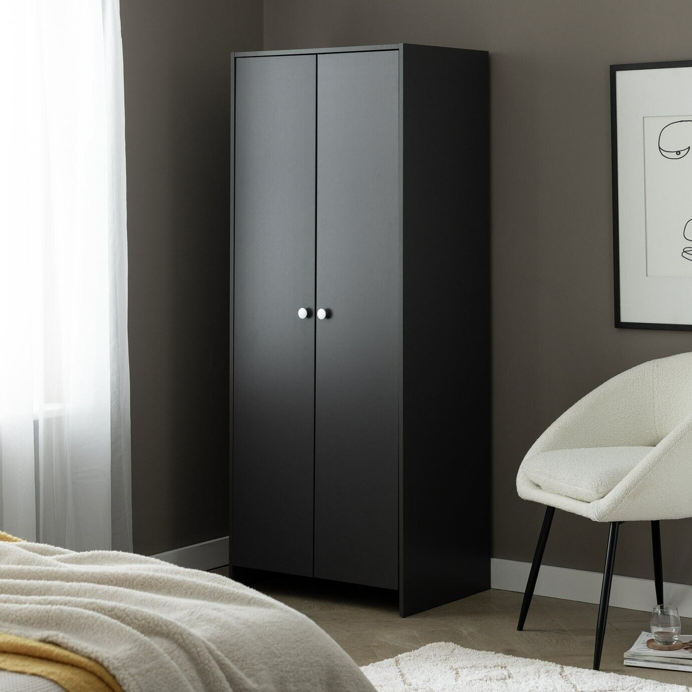 Seville 2 Door Wardrobe - Anthracite