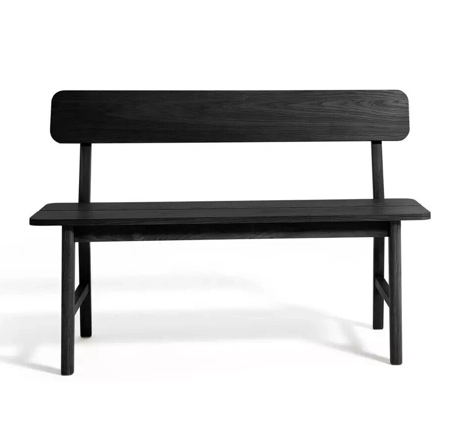 Habitat Nel Wood Veneer Dining Bench - Black | Modern Dining Bench Wood Veneer