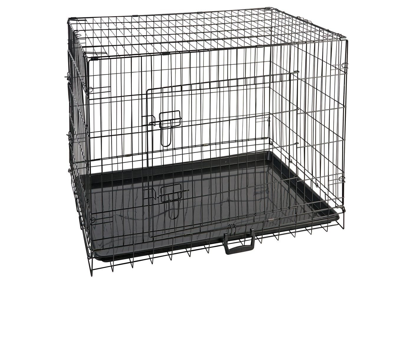Double Door Dog Crate- Large | Pet Cage Kennel for Home Large Breed Dogs