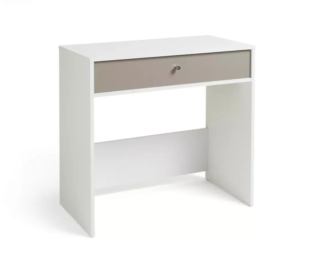 Compact Laptop Desk - White Grey Gloss Front