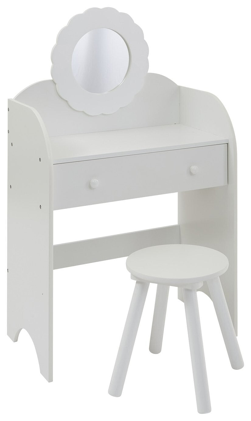 Liberty House Kids mirror Dressing Table And Stool - White