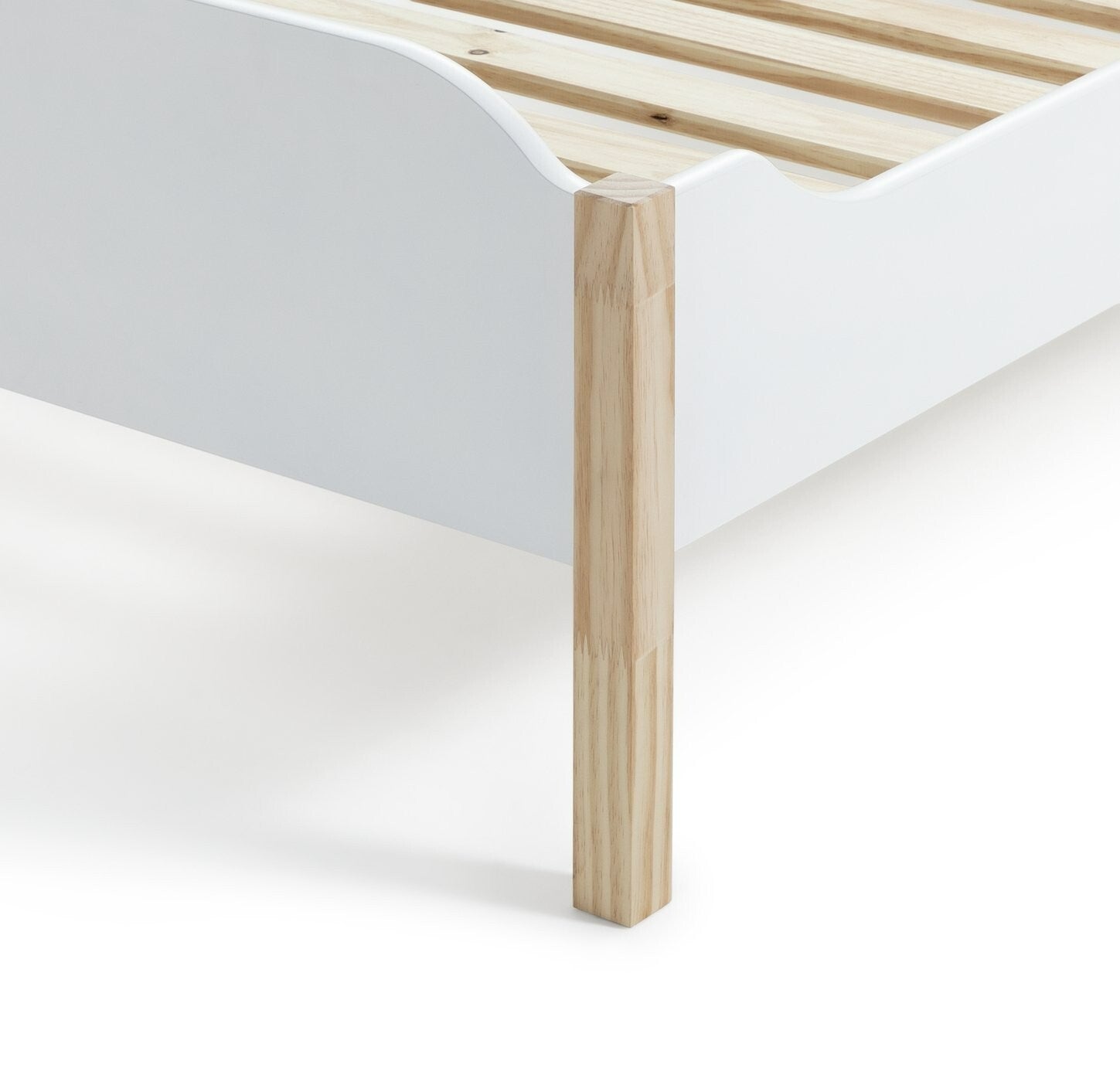 Habitat Nico Single Wooden Bed Frame - White & Pine