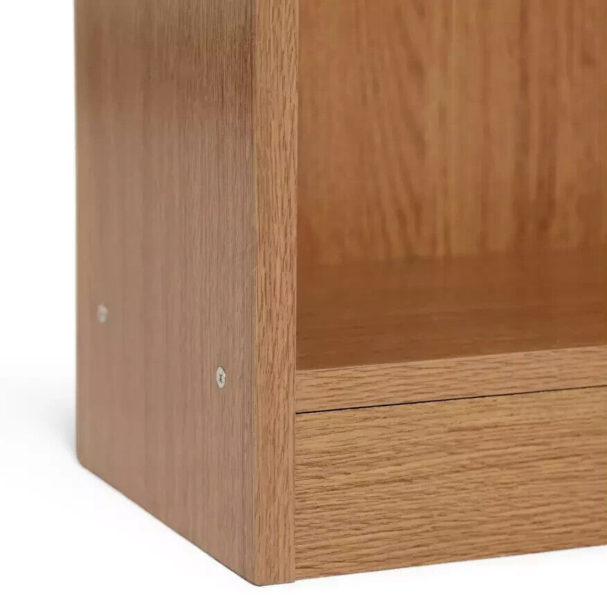 Maine Deep 6 Shelf Bookcase - Shelving Storage Unit Display Cabinet - Oak Effect