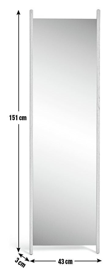 Habitat Rectangular Full Length Wooden Mirror Ash - 151x43cm