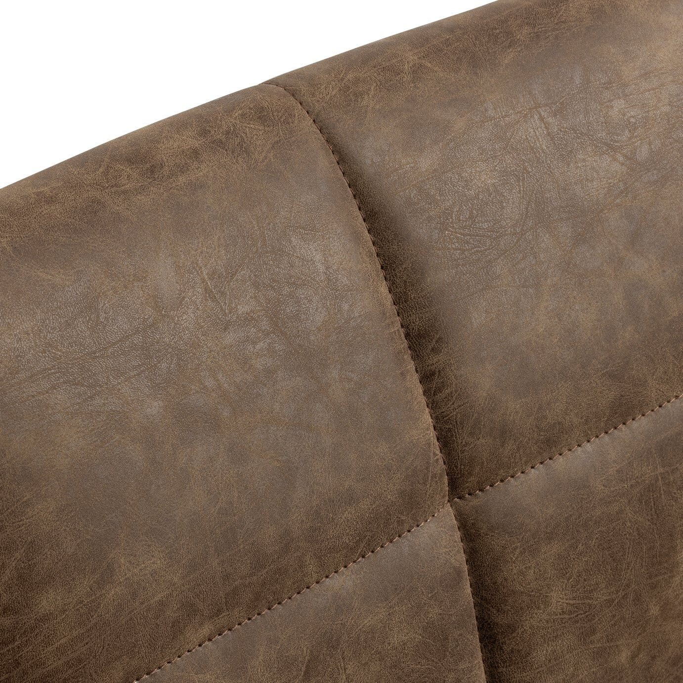 Bronson Pair of Faux Leather Dining Chairs- Brown