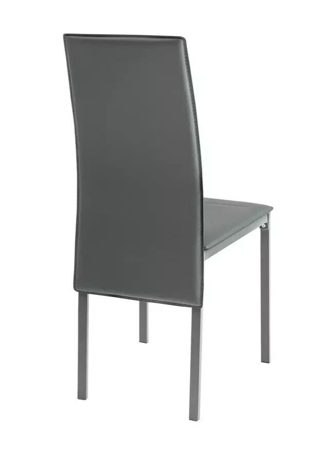 Home Lido Glass Dining Table & 4 Grey Chairs | Modern Kitchen Furniture