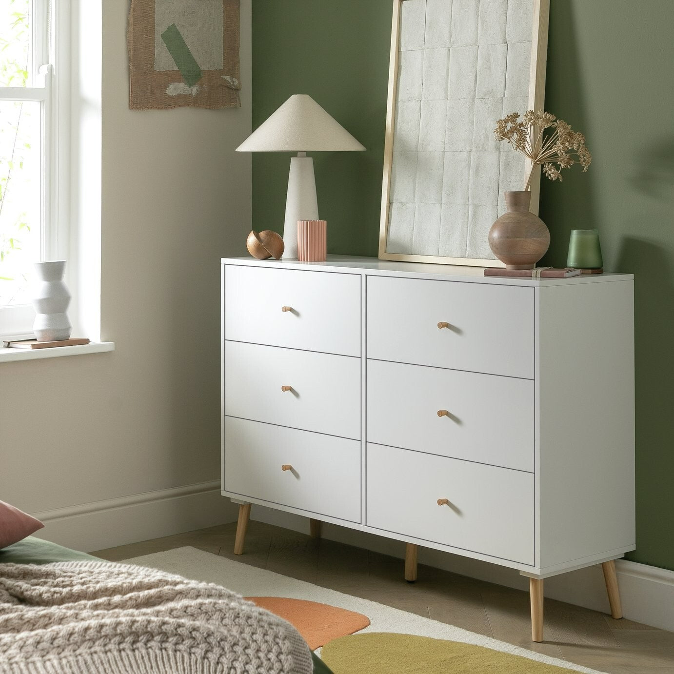 Habitat Otto 6 Drawer Chest - White | Modern Storage Cabinet Dresser Organizer