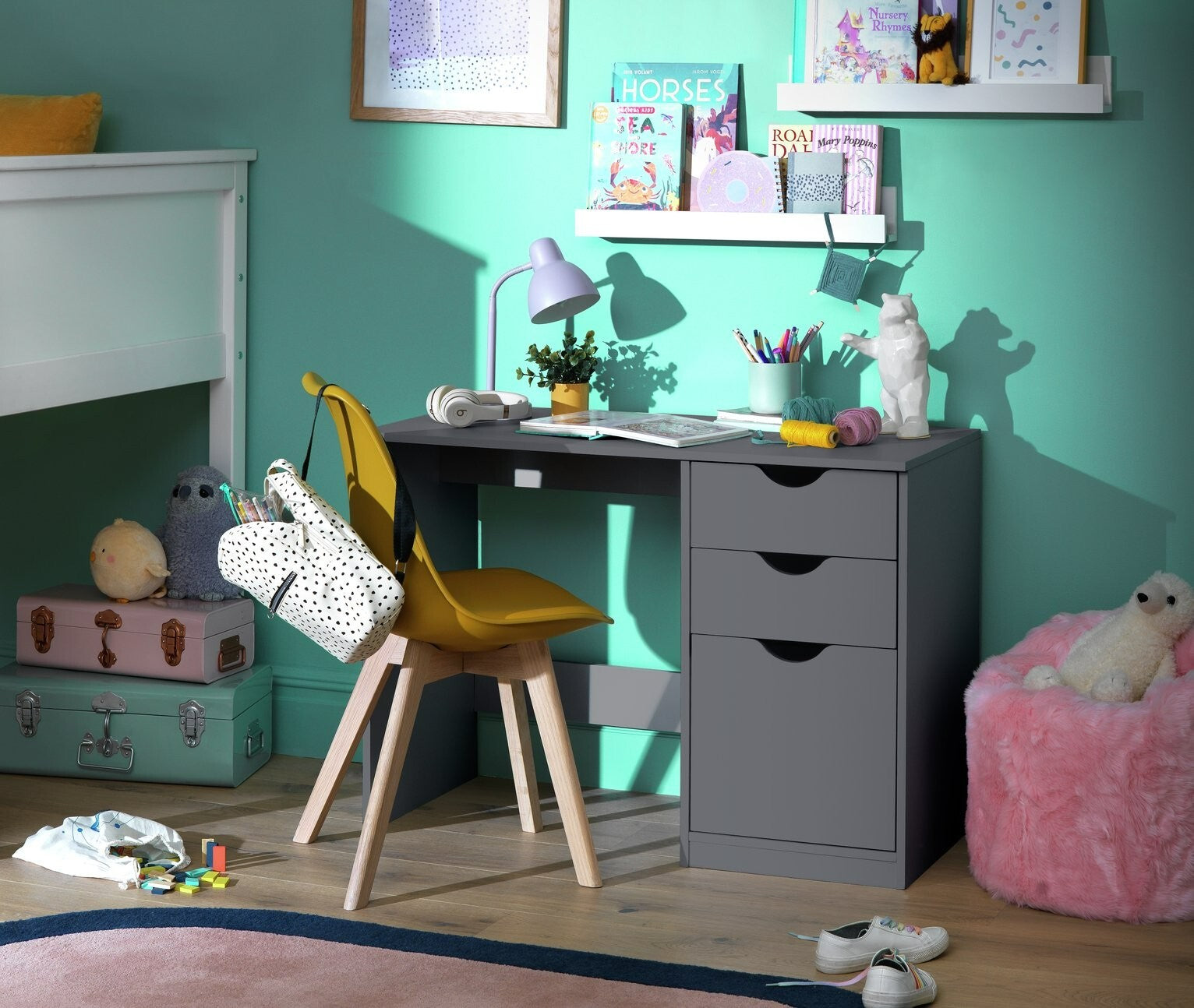 Habitat Kids Pagnell 3 Drawers Desk - Grey