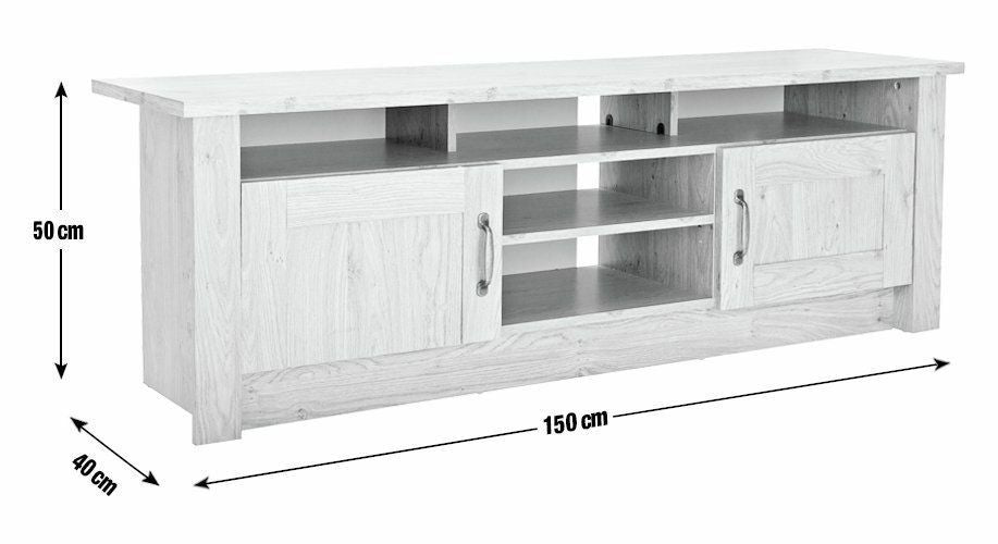 Home Ohio TV Unit Oak Effect | Modern Stand for Living Room Entertainment Center