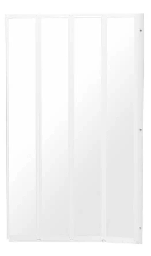Home 3mm 4 Fold Bath Screen White | Shower Enclosure for Bathroom Space Saver