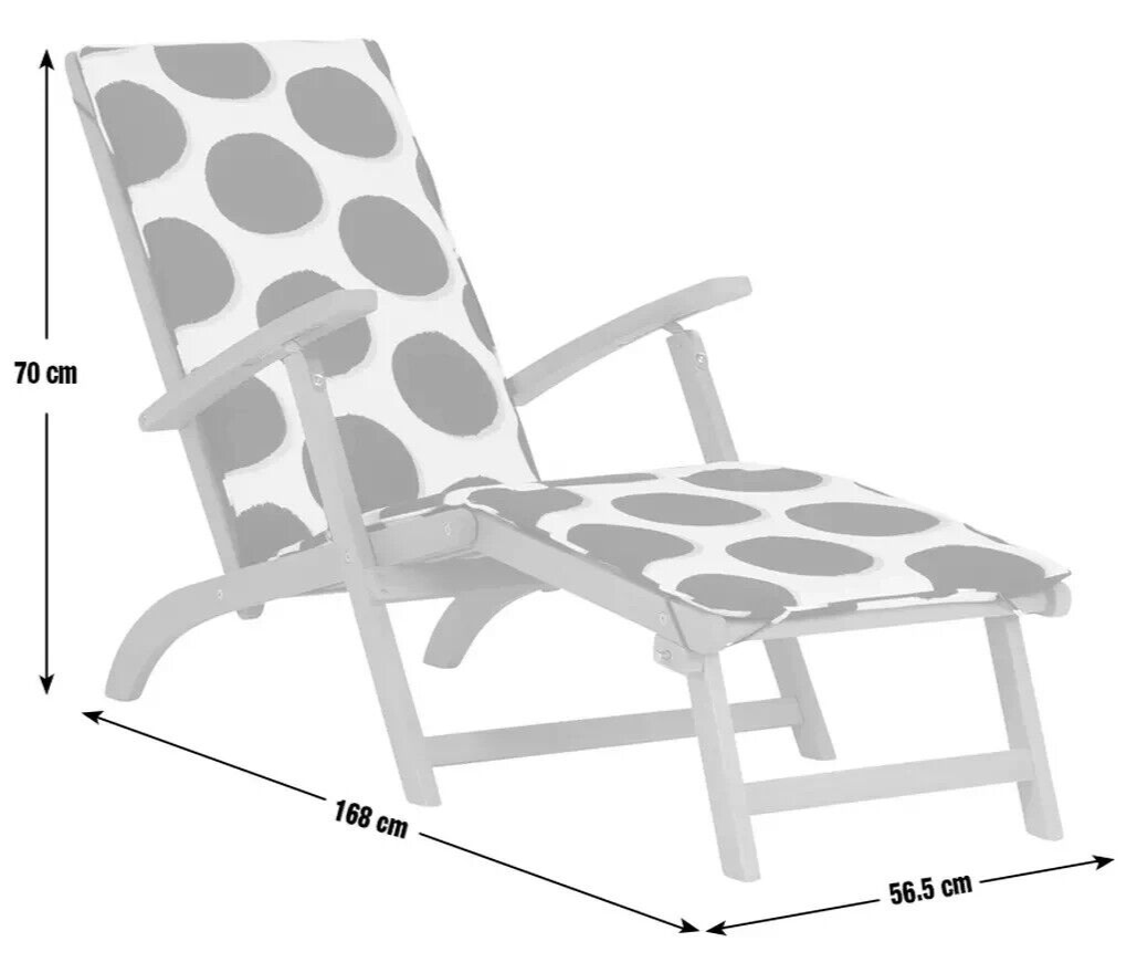 Folding Wooden Sun Lounger - Black & White