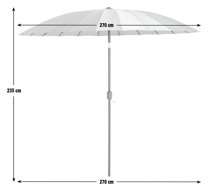 Shanghai 2.7m Garden Parasol - Grey