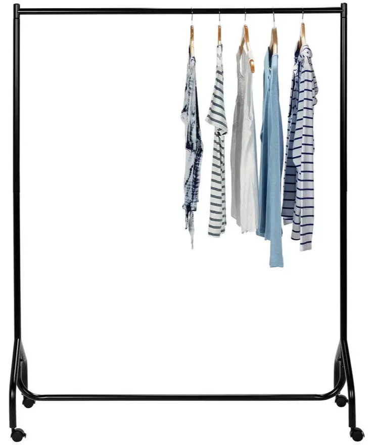 Single Heavy Duty 4ft Wide Clothes Rail - Black