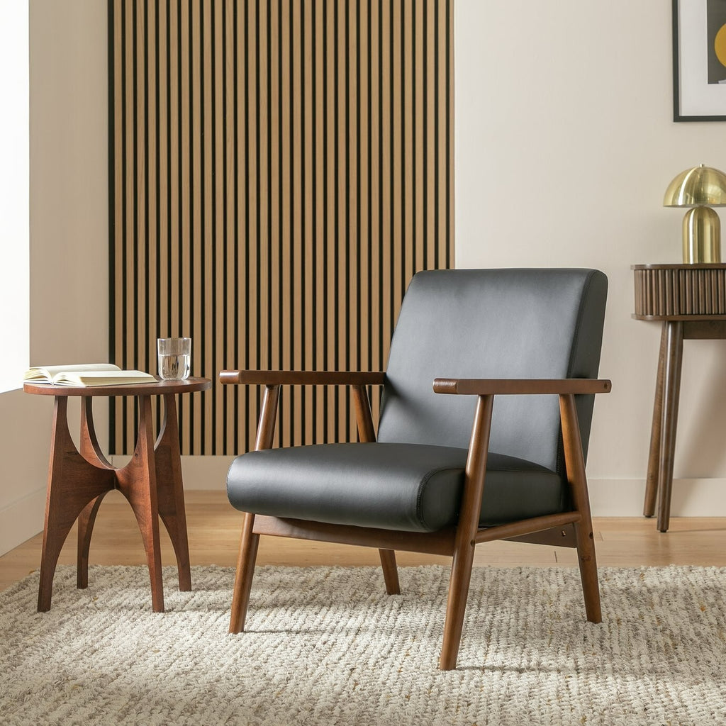 Home Watson Leather Chair - Black
