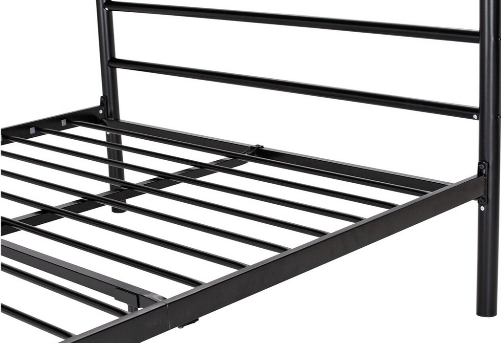 Home Avalon Double Metal Bed Frame - Black | Sturdy Durable 4FT6 Bed Frame