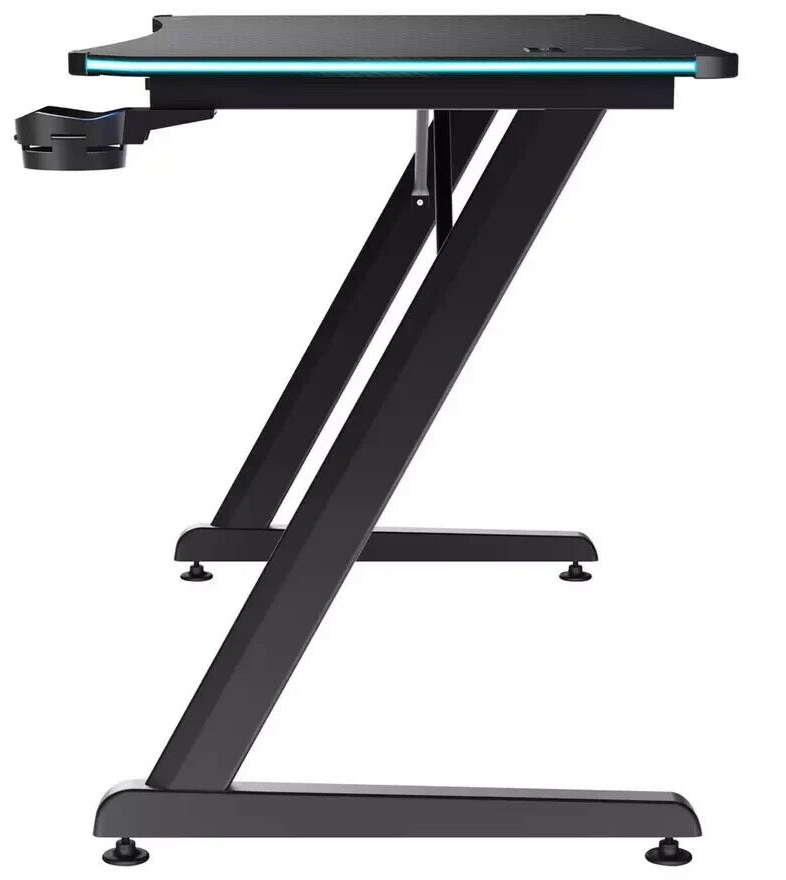 Trust GXT709 Luminus RGB Gaming Desk Black | LED Furniture for Entertainment