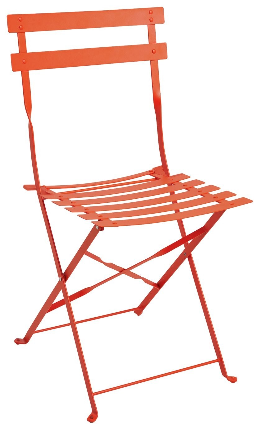 Habitat Eve 4 Folding Metal Garden Chairs - Orange