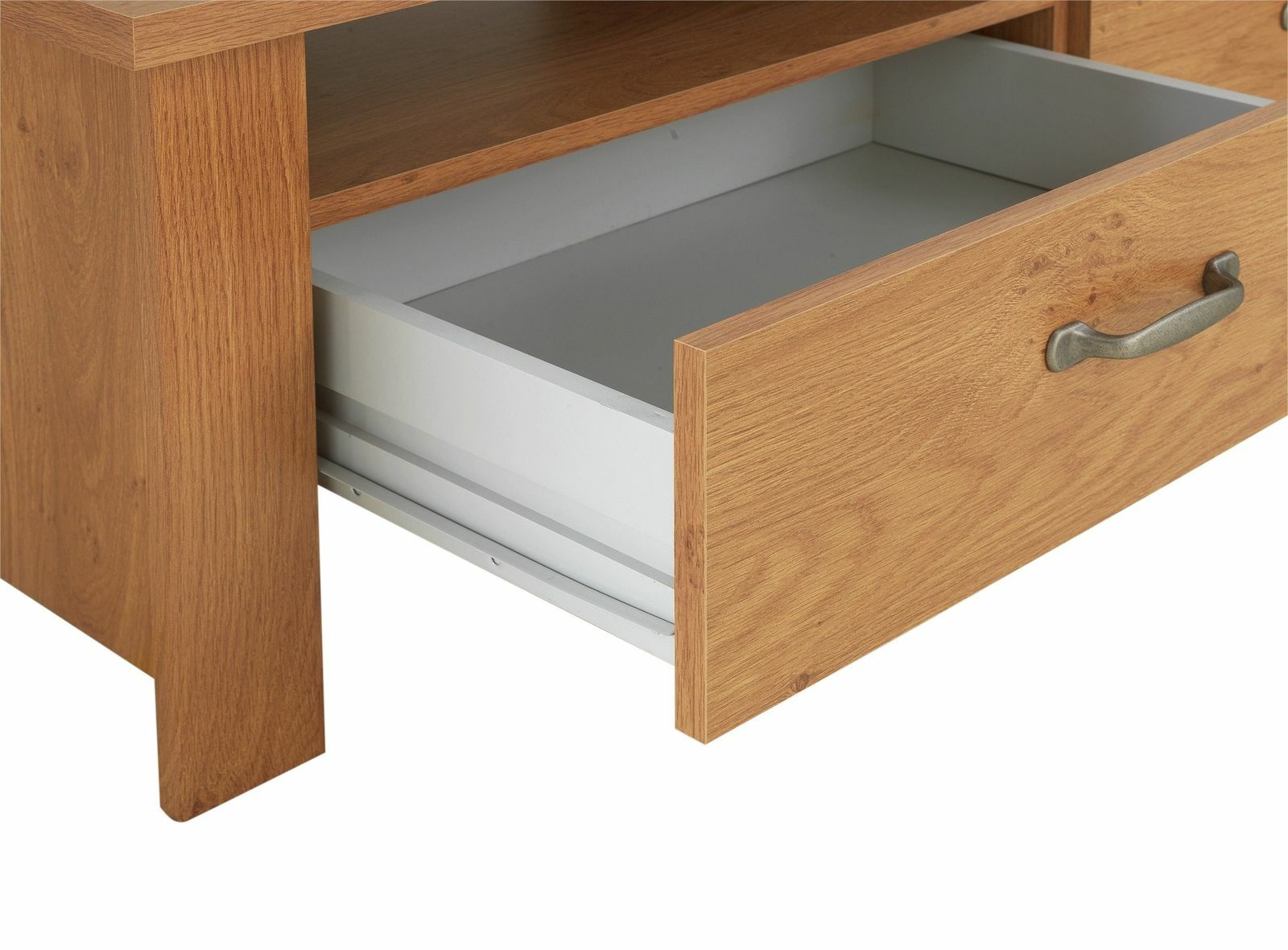 Ohio Coffee Table - Oak Effect Living Room Table Storage Shelf Modern Furniture