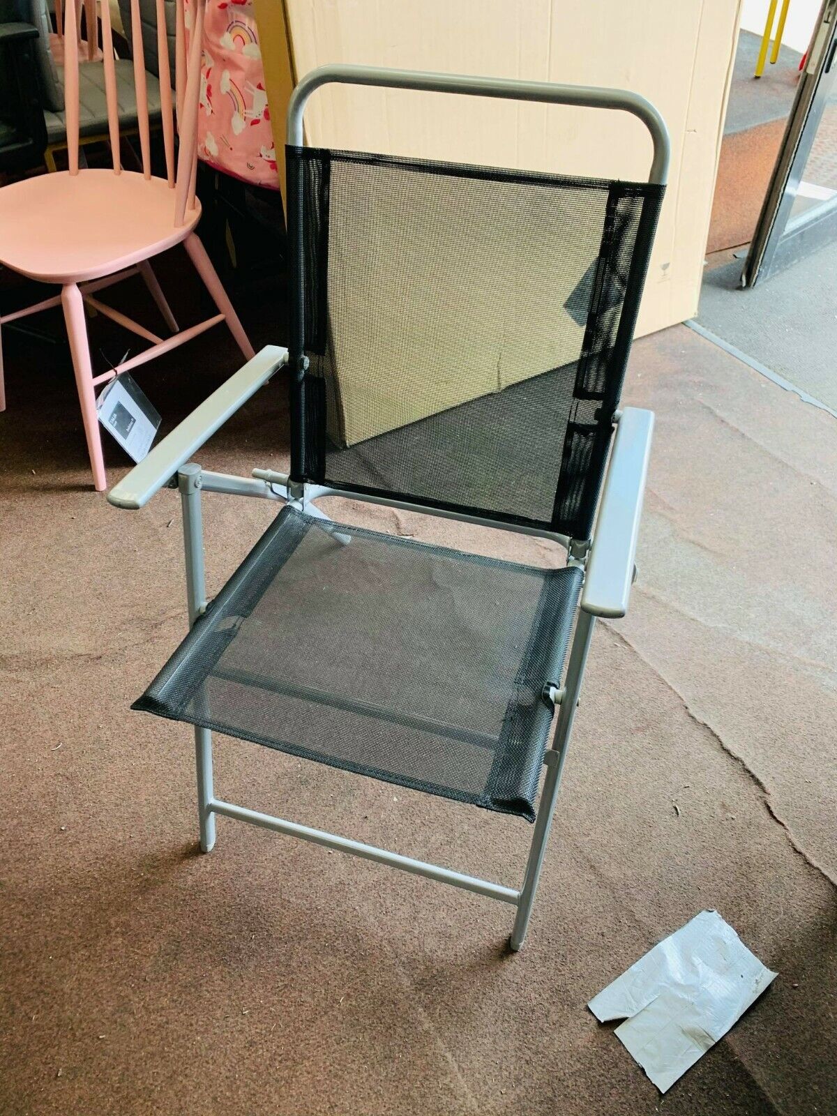 Atlantic Steel Set of x4 Folding Chairs Black
