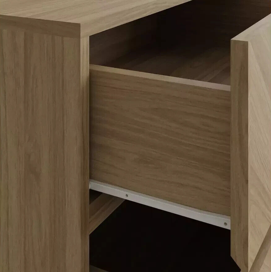 GFW Catania 3 Drawer 2 Bedside Table - Oak