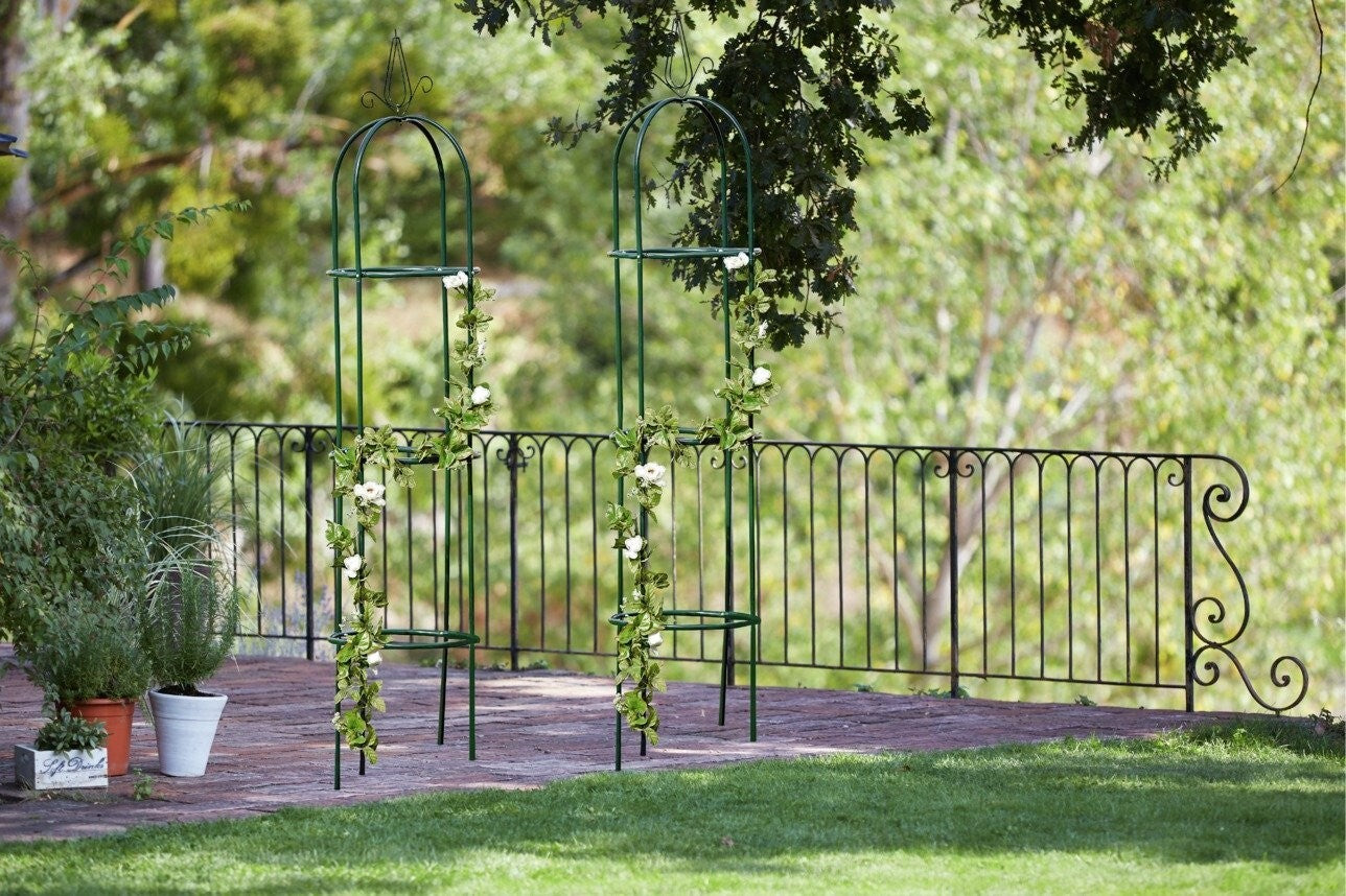 Decorative Obelisk Twin Pack | Garden Plant Support Climbing Frame Outdoor Decor