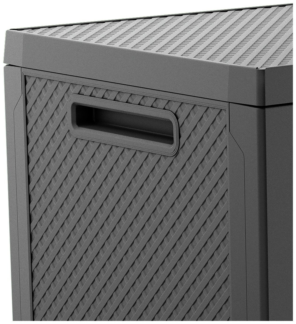 Keter Emily 277L Outdoor Garden Storage Box - Grey | Grey Plastic Storage Chest