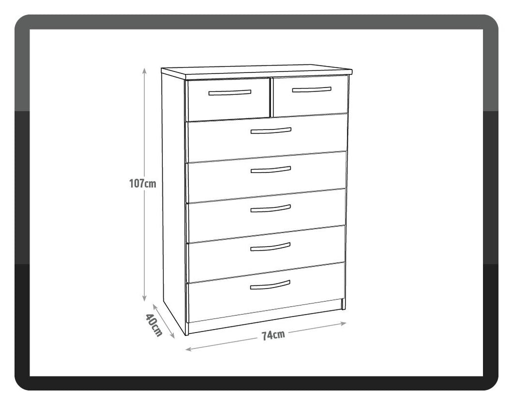 Hallingford Grey 5+2 Drawer Chest