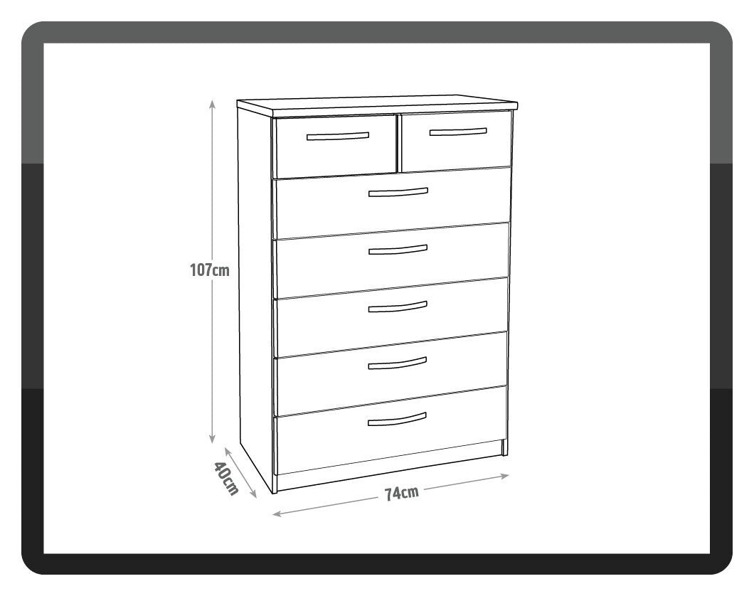 Hallingford Grey 5+2 Drawer Chest