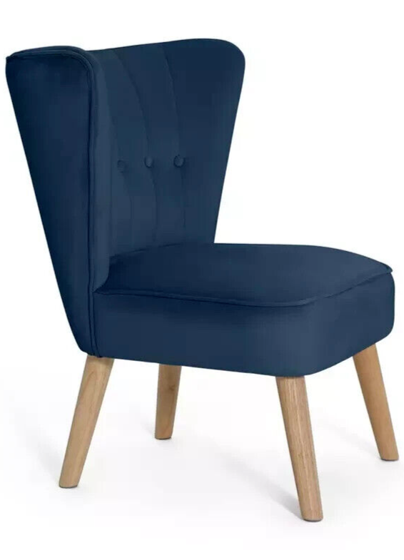 Habitat Alexis Velvet Cocktail Chair - Navy
