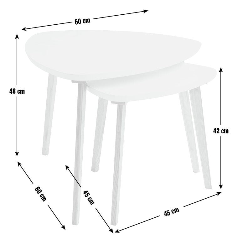 Habitat Cato Nest of 2 Tables - White