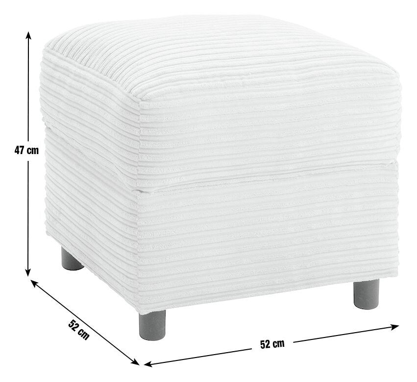Harry Fabric Storage Footstool - Stone
