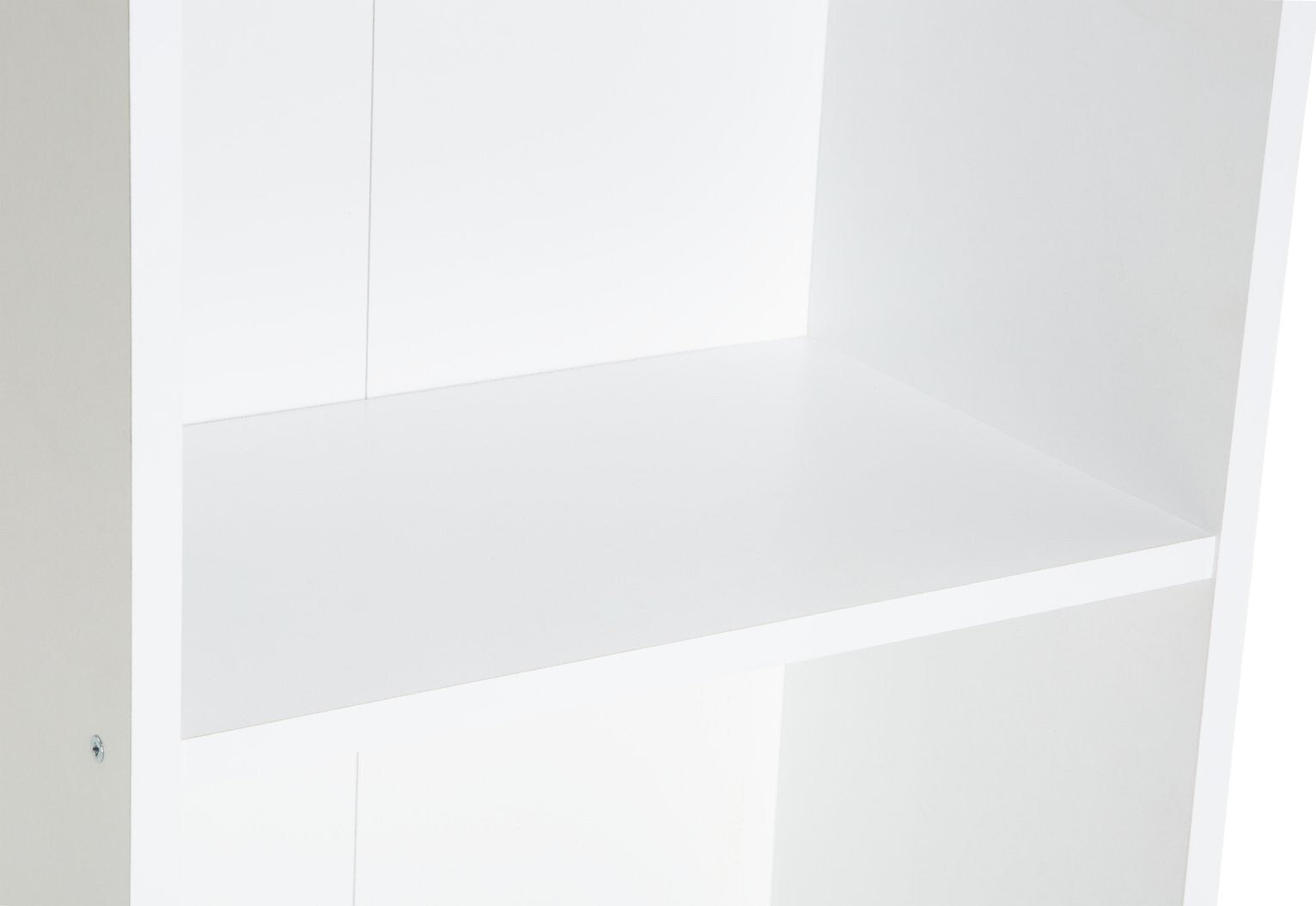 Home Malibu Narrow Bookcase - White | Bookshelf Storage Cabinet for Living Room