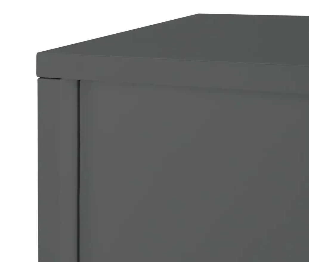 Home Chloe 2 Door Shoe Storage Cabinet - Grey | Grey Hallway Shoe Cupboard Unit