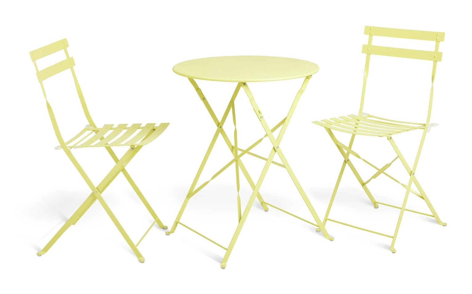 Eve 2 Seater Folding Metal Garden Bistro Set- Yellow