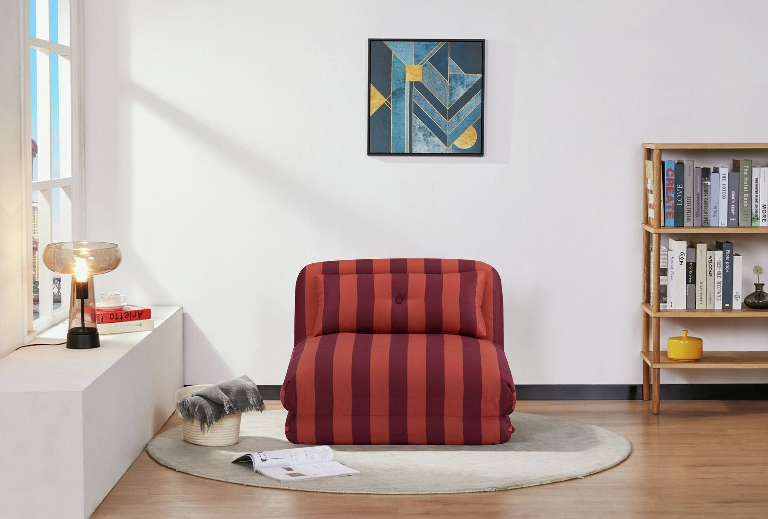 Lexi Single Fabric Chairbed - Red