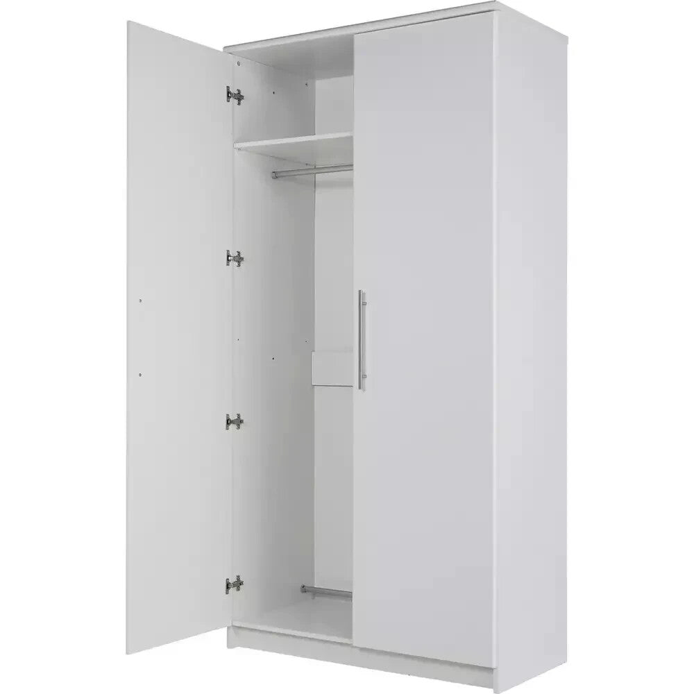 Normandy 2 Door Wardrobe - White ( B Grade 32637 )