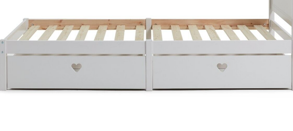 Home Mia Solid Wood 2 Drawers - White | White Bedside Cabinet Girls Bedroom