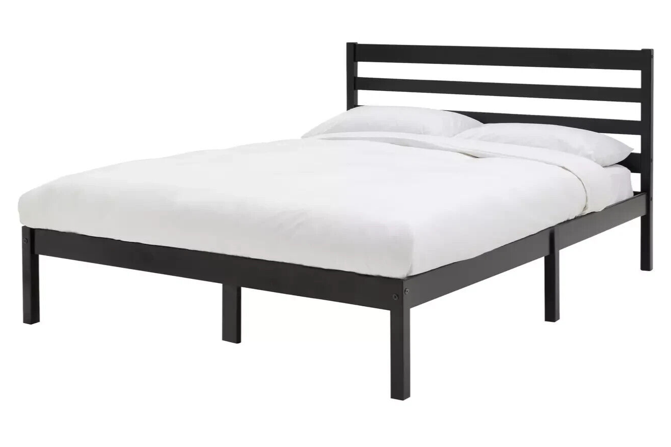 Kaycie Double Wooden Bed Frame - Black ( B Grade 38311 - 38312 )