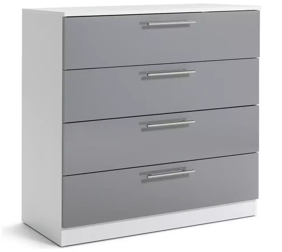 Habitat Munich 4 Drawer Chest - Grey Gloss