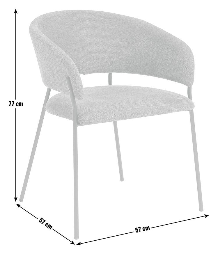 Habitat Sawyer Pair of Fabric Dining Chairs - Charcoal