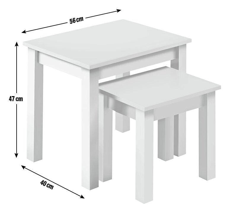 Nest of 2 Tables Black | Modern Side Tables Living Room Furniture