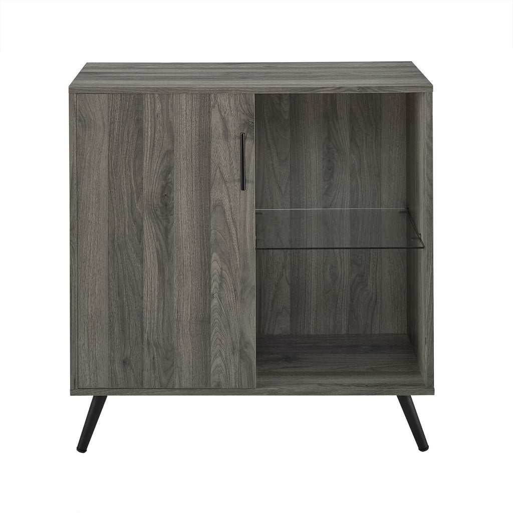 Walker Edison Buffet Sideboard Cabinet Storage Unit With Shelf - Slate Grey